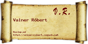 Valner Róbert névjegykártya